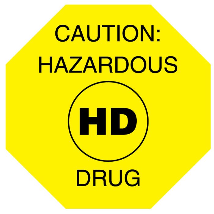 HD Hazardous Drug Caution, 1-1/2" x 1-1/2" main product photo