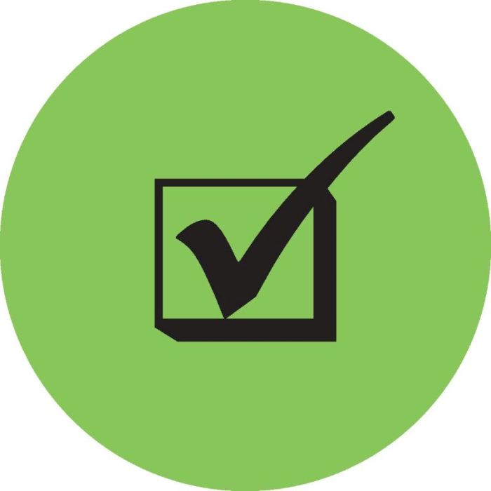 Checkmark Label, 1" Dia main product photo