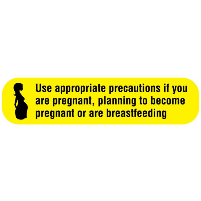 HD Pregnancy Warning, Medication Instruction Label, 1-5/8" x 3/8" main product photo