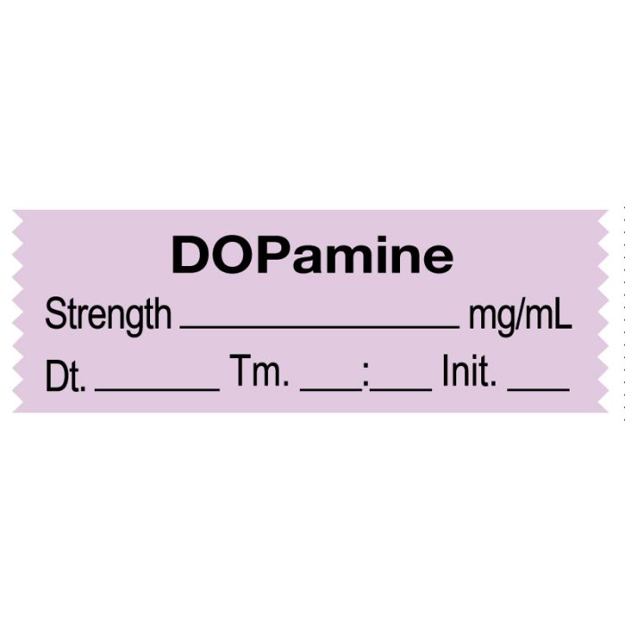 Anesthesia Tape, Dopamine mg/mL, Date Time Initial, 1-1/2" x 1/2" main product photo