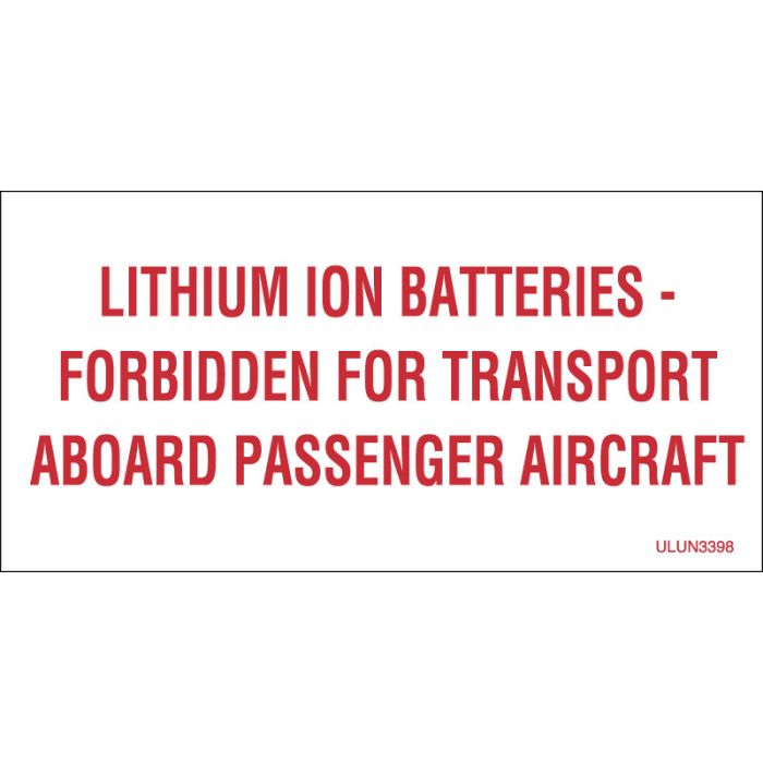 Lithium Ion Batteries, Shipping Label, 4" x 2" main product photo