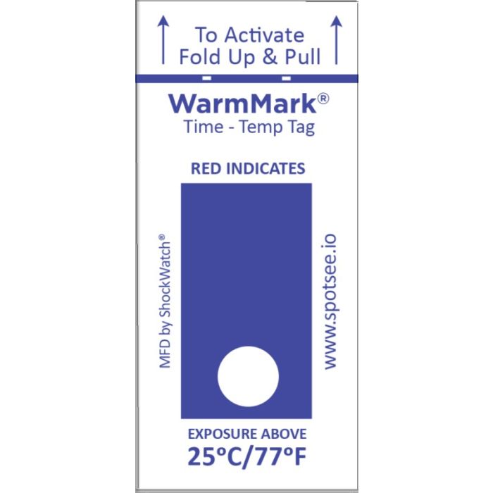 WarmMark Single-Use Temperature Indicator 25C/77F 8 hr main product photo