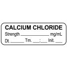 Anesthesia Label, Calcium Chloride mg/mL  Date Time Initial, 1-1/2" x 1/2"