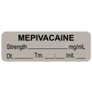 Anesthesia Label, Mepivacaine mg/mL  Date Time Initial, 1-1/2" x 1/2"