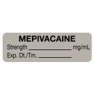 Anesthesia Label, Mepivacaine mg/mL, 1-1/2" x 1/2"