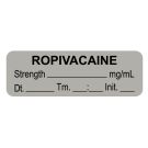 Anesthesia Label, Ropivacaine mg/mL Date Time Initial, 1-1/2" x 1/2"