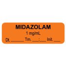 Anesthesia Label, Midazolam 1 mg/mL Date Time Initial, 1-1/2" x 1/2"