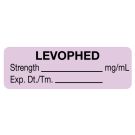Anesthesia Label, Levophed mg/mL, 1-1/2" x 1/2"