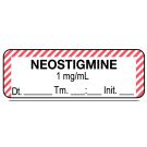 Anesthesia Label, Neostigmine 1mg/mL Date Time Initial, 1-1/2" x 1/2"