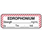 Anesthesia Label, Edrophonium mg/mL Date Time Initial, 1-1/2" x 1/2"
