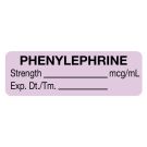 Anesthesia Label, Phenylephrine mcg/mL, 1-1/2" x 1/2"