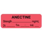 Anesthesia Label, Anectine  mg/mL  Date Time Initial, 1-1/2" x 1/2"