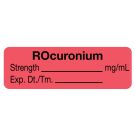 Anesthesia Label, ROcuronium mg/mL, 1-1/2" x 1/2"