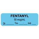 Anesthesia Label, Fentanyl 50 mcg/mL Date Time Initial, 1-1/2" x 1/2"