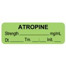 Anesthesia Label, Atropine  mg/mL DTI 1-1/2" x 1/2"