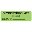 Anesthesia Label, Glycopyrrolate 0.2 mg/mL, 1-1/2" x 1/2"