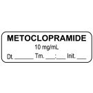 Anesthesia Label, Metoclopramide 10 mg/mL Date Time Initial, 1-1/2" x 1/2"