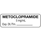 Anesthesia Label, Metoclopramide 5 mg/mL, 1-1/2" x 1/2"