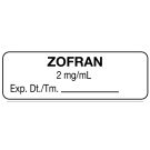 Anesthesia Label, Zofran 2 mg/mL, 1-1/2" x 1/2"