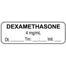 Anesthesia Label, Dexamethasone 4 mg/mL Date Time Initial, 1-1/2" x 1/2"