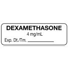 Anesthesia Label, Dexamethasone 4 mg/mL, 1-1/2" x 1/2"