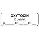Anesthesia Label, Oxytocin 10 Units/mL Date Time Initial, 1-1/2" x 1/2"