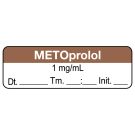 Anesthesia Label, Metoprolol 1mg/mL Date Time Initial, 1-1/2" x 1/2"