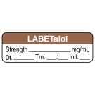 Anesthesia Label, Labetalol mg/mL Date Time Initial, 1-1/2" x 1/2"
