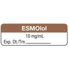 Anesthesia Label, ESMOLOL 10mg/mL, 1-1/2" x 1/2"