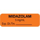 Anesthesia Label, Midazolam 5 mg/mL, 1-1/2" x 1/2"