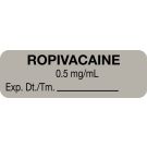 Anesthesia Label, Ropivacaine 0.5 mg/mL, 1-1/2" x 1/2"