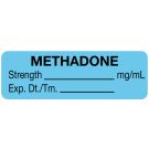 Anesthesia Label, Methadone mg/mL,1-1/2"x 1/2"