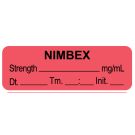 Anesthesia Label, Nimbex  mg/mL DTI 1-1/2" x 1/2"