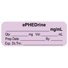 Anesthesia Label, ePHEDrine mg/mL, 2" x 3/4"