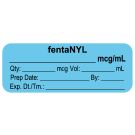 Anesthesia Label, fentaNYL mcg/mL, 2" x 3/4"