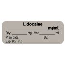 Anesthesia Label, Lidocaine mg/mL, 2" x 3/4"