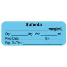 Anesthesia Label, Sufenta mcg/mL, 2" x 3/4"