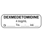 Anesthesia Label, dexmedeTOMidine 4 mcg/mL Date Time Initial, 1-1/2" x 1/2"