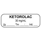 Anesthesia Label, KETOROLAC 30 mg/mL Date Time Initial, 1-1/2" x 1/2"