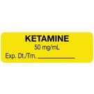 Anesthesia Label, Ketamine 50 mg/mL, 1-1/2" x 1/2"