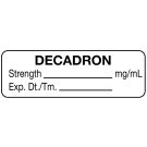 Anesthesia Label, Decadron mg/mL, 1-1/2" x 1/2"