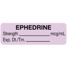 Anesthesia Label, Ephedrine mcg/mL, 1-1/2" x 1/2"