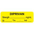 Anesthesia Label, Diprivan  mg/mL DTI 1-1/2" x 1/2"