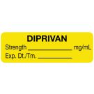 Anesthesia Label, Diprivan mg/mL, 1-1/2" x 1/2"