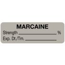 Anesthesia Label, Marcaine %, 1-1/2" x 1/2"