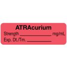 Anesthesia Label, ATRAcurium mg/mL, 1-1/2" x 1/2"