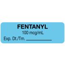 Anesthesia Label, Fentanyl 100 mcg/mL, 1-1/2" x 1/2"