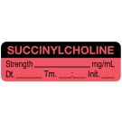 Anesthesia Label, Succinylcholine mg/mL  Date Time Initial, 1-1/2" x 1/2"