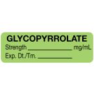 Anesthesia Label, Glycopyrrolate mg/mL, 1-1/2" x 1/2"
