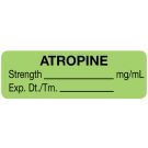 Anesthesia Label, Atropine mg/mL, 1-1/2" x 1/2"